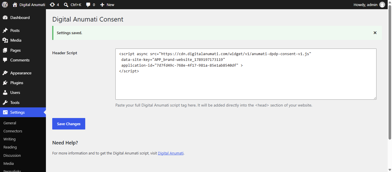 Activated plugin in WordPress