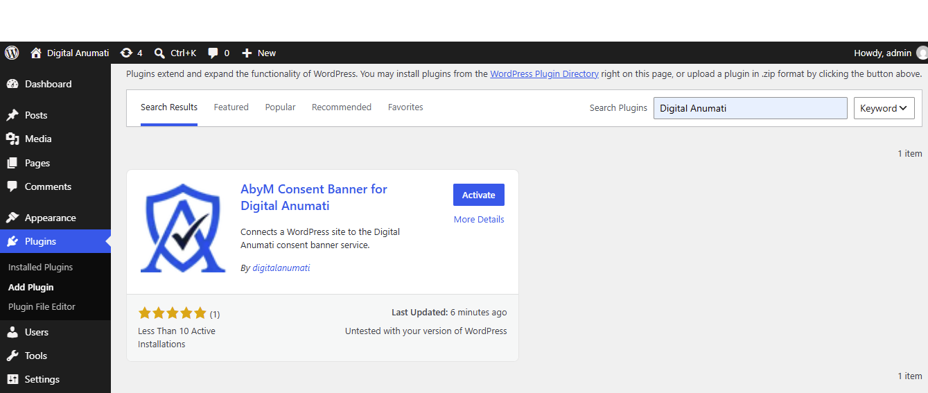 Saved Digital Anumati settings